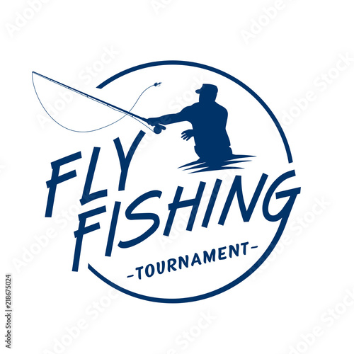Fly fishing tournament. Vector and illustration.
