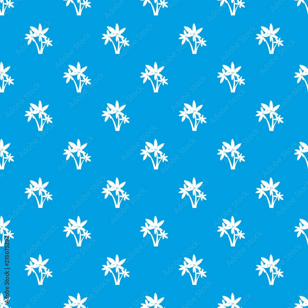 Three palm trees pattern repeat seamless in blue color for any design. Vector geometric illustration Three palm trees pattern repeat seamless in blue color for any design. Vector geometric illustration