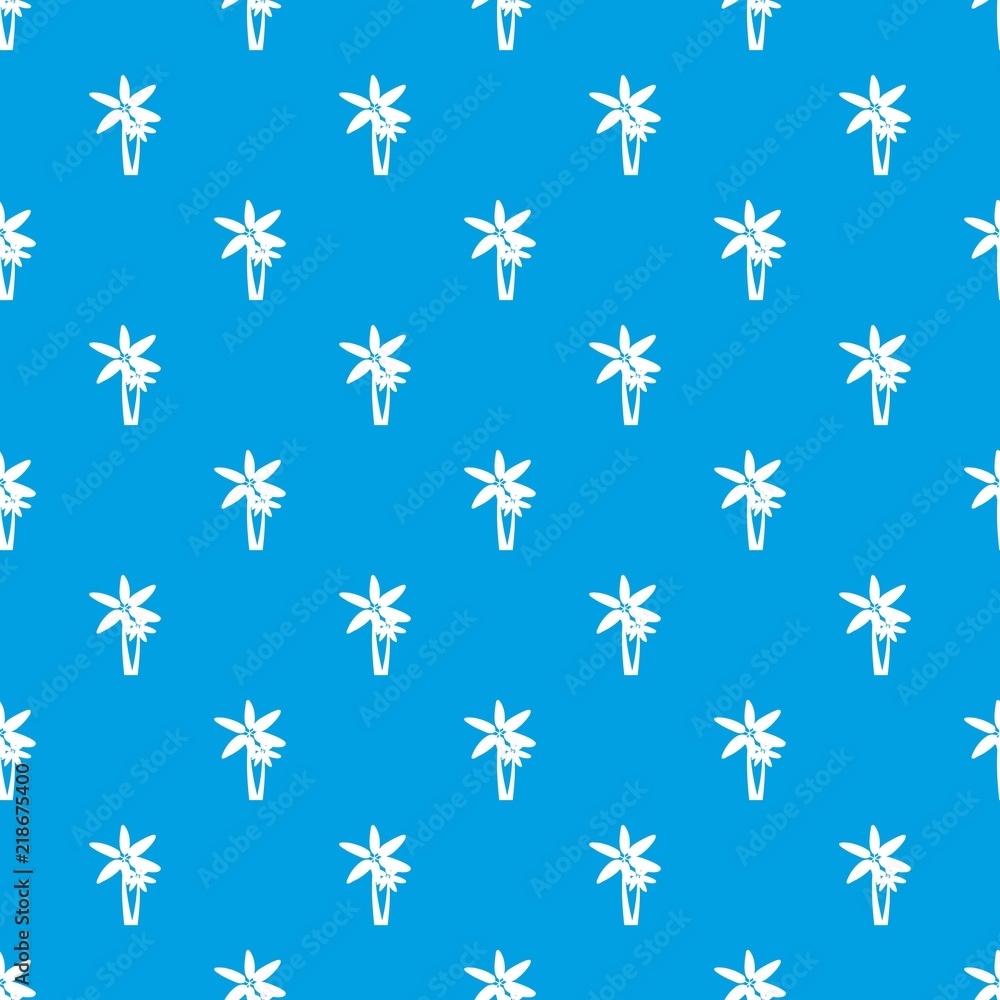 Two palm trees pattern repeat seamless in blue color for any design. Vector geometric illustration Two palm trees pattern repeat seamless in blue color for any design. Vector geometric illustration