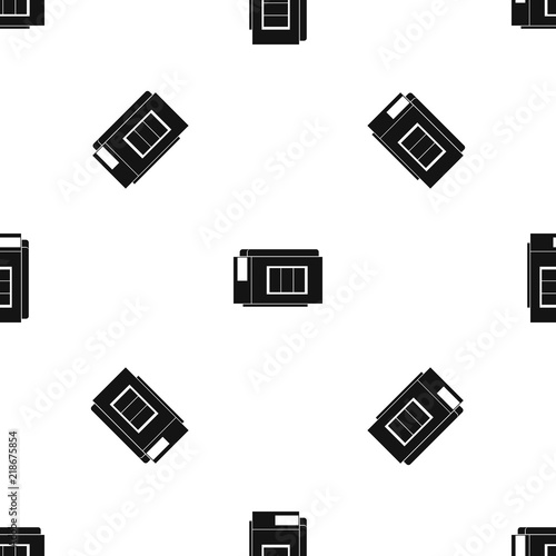 Inkjet printer cartridge pattern repeat seamless in black color for any design. Vector geometric illustration