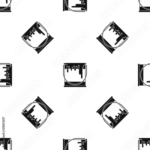 Paint can pattern repeat seamless in black color for any design. Vector geometric illustration
