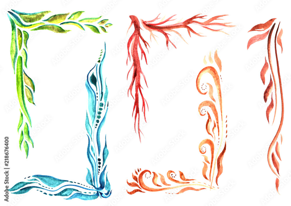 watercolor branches of different styles watercolor branches of different styles