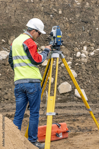 Cadastral survey of locality by surveyor