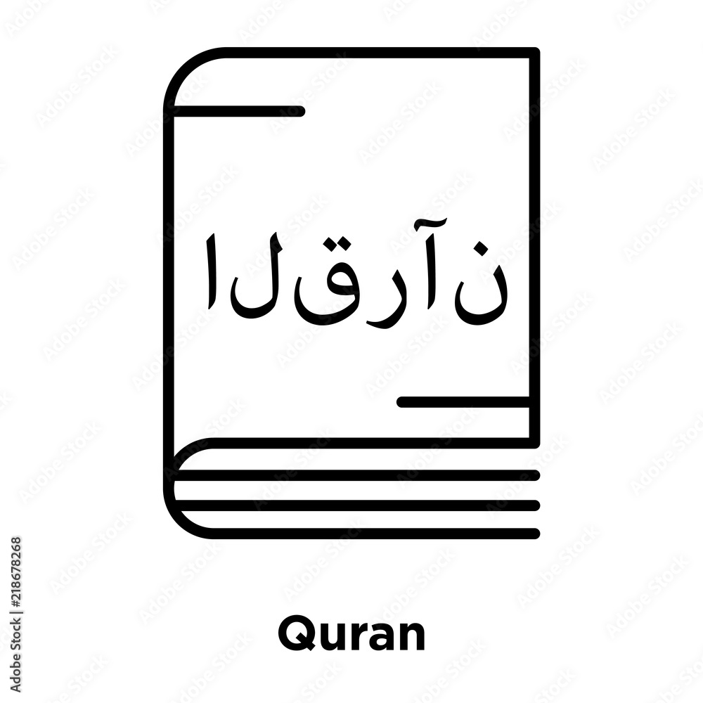 Quran icon vector isolated on white background, Quran sign , thin line design elements in outline style Quran icon vector isolated on white background, Quran sign , thin line design elements in outline style