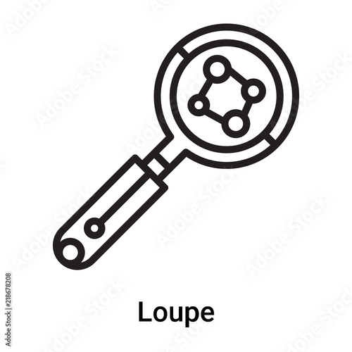 Loupe icon vector isolated on white background, Loupe sign , line or linear symbol and sign design in outline style