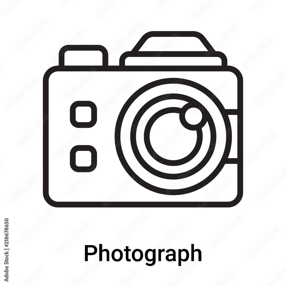 Photograph icon vector isolated on white background, Photograph sign , line or linear symbol and sign design in outline style Photograph icon vector isolated on white background, Photograph sign , line or linear symbol and sign design in outline style