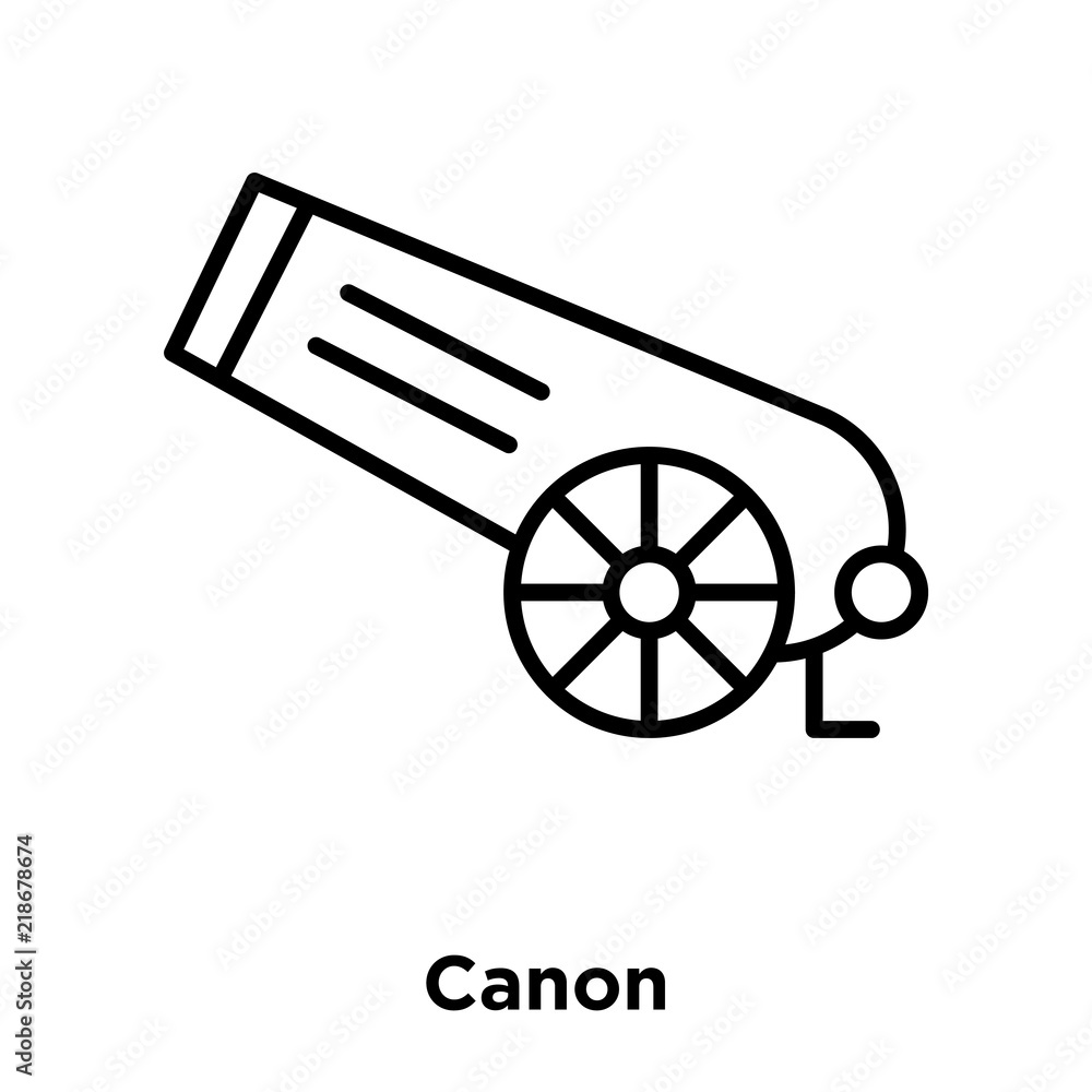 Canon icon vector isolated on white background, Canon sign , thin line design elements in outline style Canon icon vector isolated on white background, Canon sign , thin line design elements in outline style