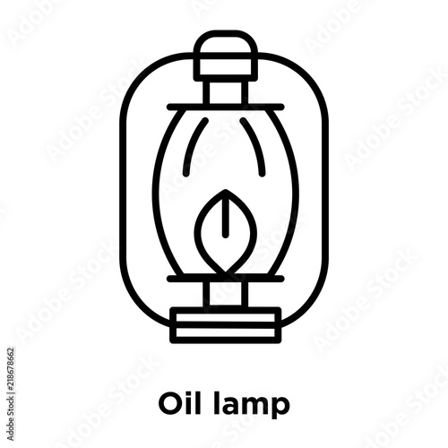 Oil lamp icon vector isolated on white background, Oil lamp sign , thin line design elements in outline style