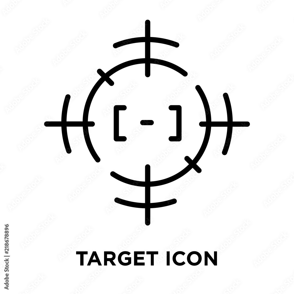 Target icon vector isolated on white background, Target sign , line symbol or linear element design in outline style Target icon vector isolated on white background, Target sign , line symbol or linear element design in outline style