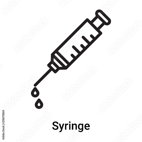 Syringe icon vector isolated on white background, Syringe sign , line or linear symbol and sign design in outline style