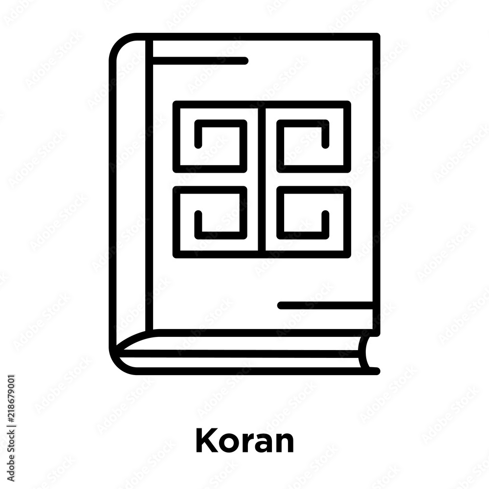 Koran icon vector isolated on white background, Koran sign , thin line design elements in outline style Koran icon vector isolated on white background, Koran sign , thin line design elements in outline style