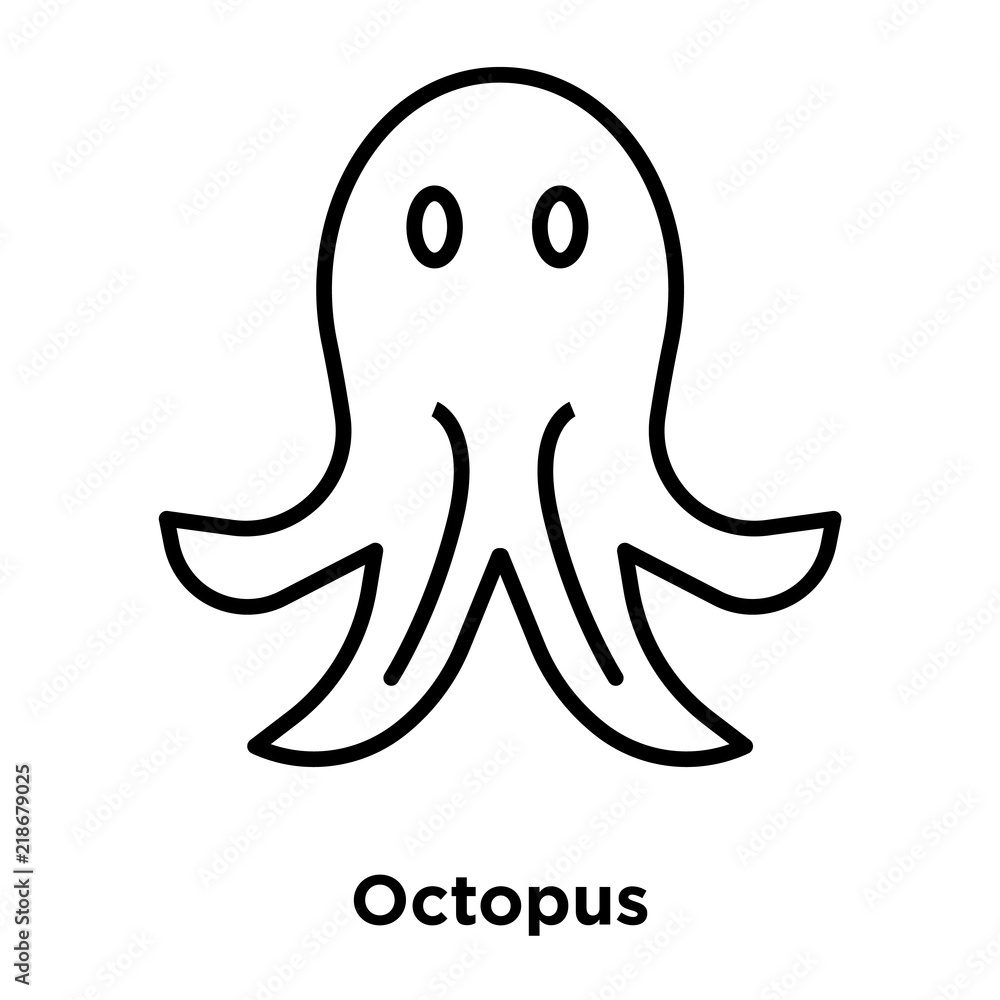 Octopus icon vector isolated on white background, Octopus sign , thin line design elements in outline style Octopus icon vector isolated on white background, Octopus sign , thin line design elements in outline style