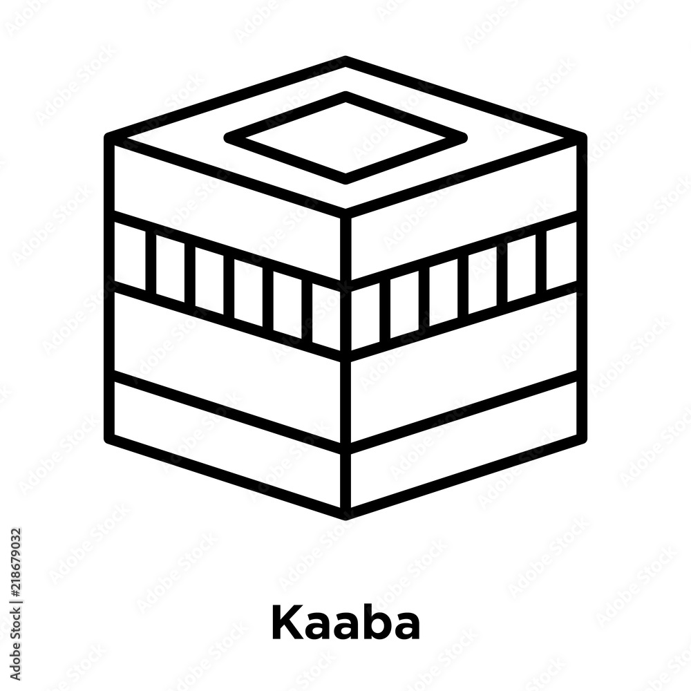 Kaaba icon vector isolated on white background, Kaaba sign , thin line design elements in outline style Kaaba icon vector isolated on white background, Kaaba sign , thin line design elements in outline style