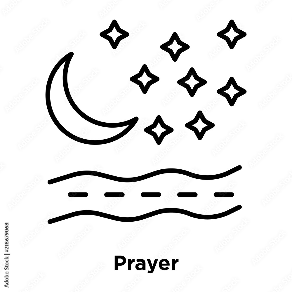Prayer icon vector isolated on white background, Prayer sign , thin ...