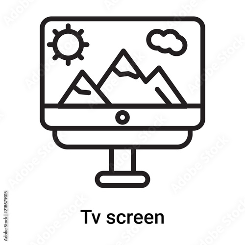 Tv screen icon vector isolated on white background, Tv screen sign , line or linear symbol and sign design in outline style