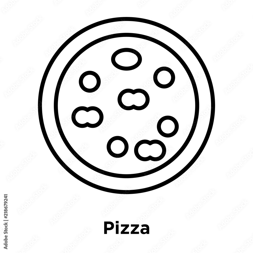Pizza icon vector isolated on white background, Pizza sign , thin line design elements in outline style