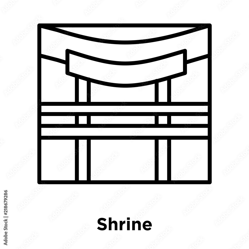 Shrine icon vector isolated on white background, Shrine sign , thin line design elements in outline style Shrine icon vector isolated on white background, Shrine sign , thin line design elements in outline style