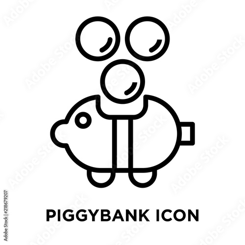 Piggybank icon vector isolated on white background, Piggybank sign , line symbol or linear element design in outline style
