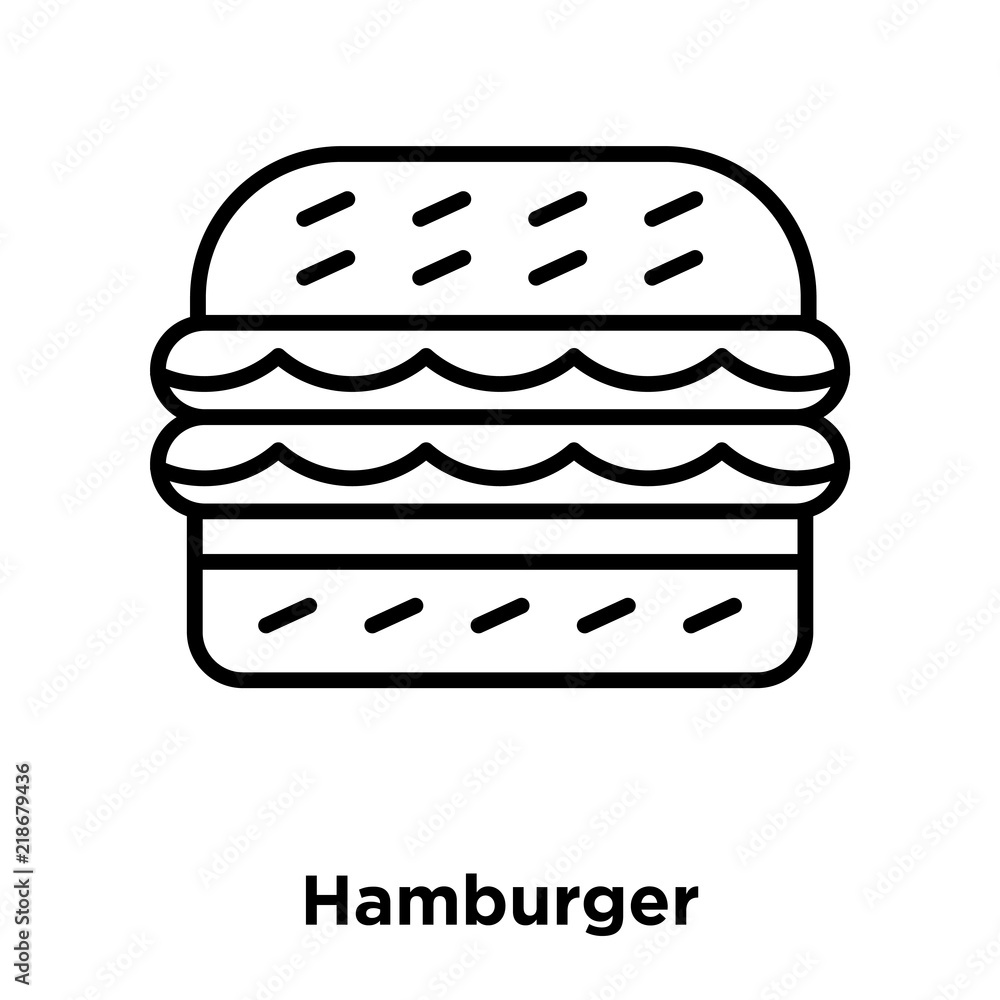 Hamburger icon vector isolated on white background, Hamburger sign , thin line design elements in outline style Hamburger icon vector isolated on white background, Hamburger sign , thin line design elements in outline style