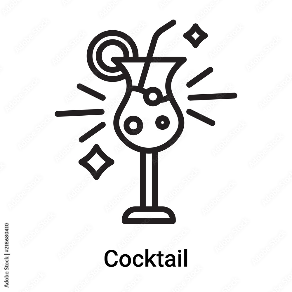Cocktail icon vector isolated on white background, Cocktail sign , line or linear symbol and sign design in outline style Cocktail icon vector isolated on white background, Cocktail sign , line or linear symbol and sign design in outline style