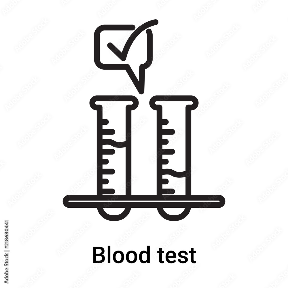 Blood test icon vector isolated on white background, Blood test sign