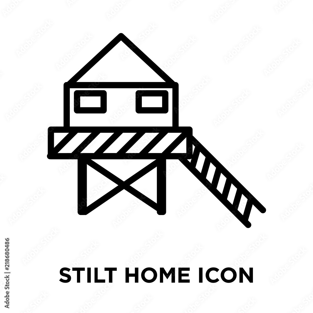 stilt home icons isolated on white background. Modern and editable stilt home icon. Simple icon vector illustration. stilt home icons isolated on white background. Modern and editable stilt home icon. Simple icon vector illustration.