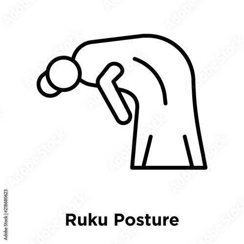 Ruku Posture icon vector isolated on white background, Ruku Posture sign , thin line design elements in outline style