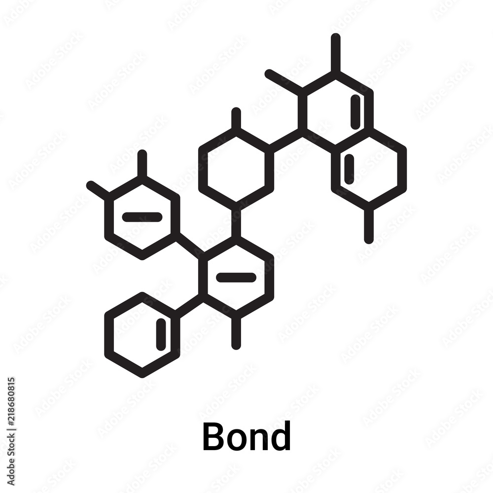Bond icon vector isolated on white background, Bond sign , line or linear symbol and sign design in outline style Bond icon vector isolated on white background, Bond sign , line or linear symbol and sign design in outline style