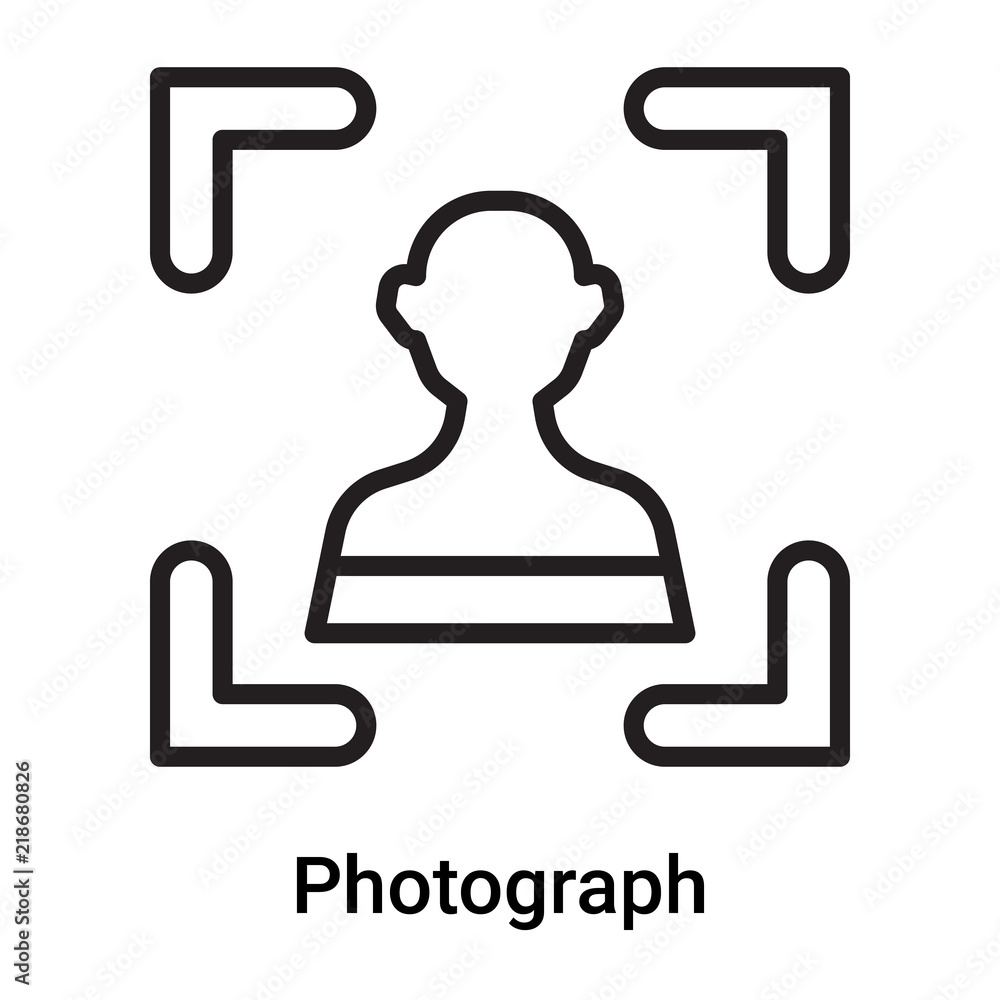 Photograph icon vector isolated on white background, Photograph sign , line or linear symbol and sign design in outline style Photograph icon vector isolated on white background, Photograph sign , line or linear symbol and sign design in outline style