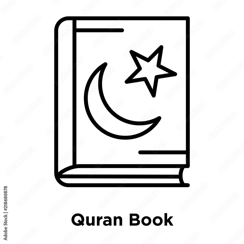 Quran Book icon vector isolated on white background, Quran Book sign , thin line design elements in outline style Quran Book icon vector isolated on white background, Quran Book sign , thin line design elements in outline style