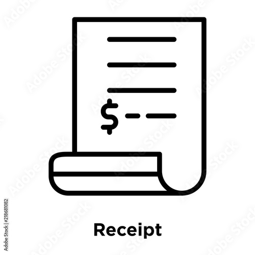 Receipt icon vector isolated on white background, Receipt sign , thin line design elements in outline style