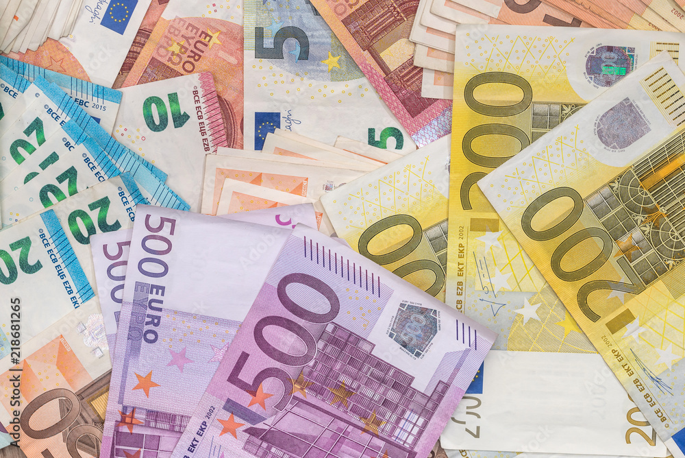 100 200 500 euro banknote as background 100 200 500 euro banknote as background