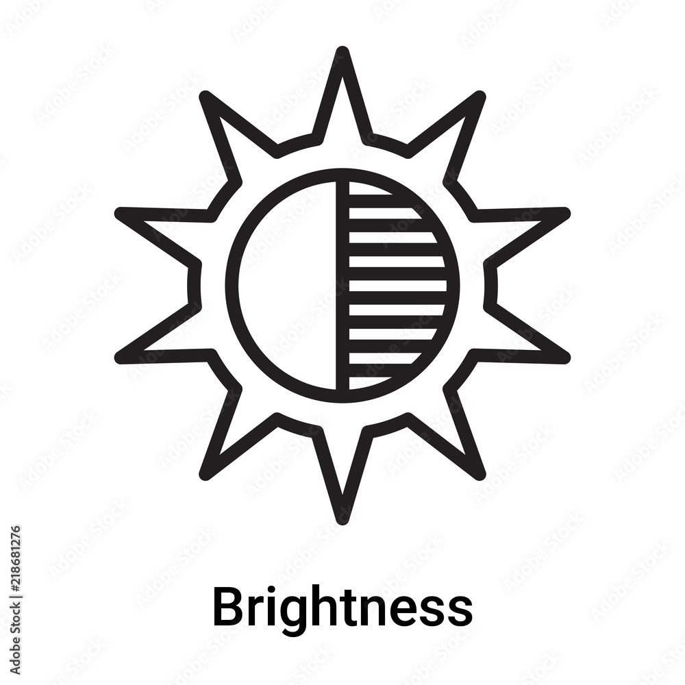 Brightness icon vector isolated on white background, Brightness sign , line or linear symbol and sign design in outline style