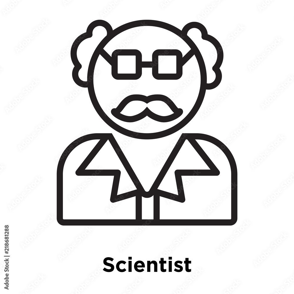 Scientist icon vector isolated on white background, Scientist sign