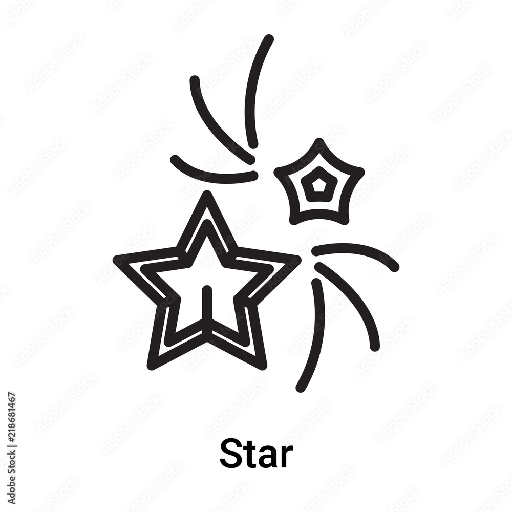 Star icon vector isolated on white background, Star sign , line or linear symbol and sign design in outline style Star icon vector isolated on white background, Star sign , line or linear symbol and sign design in outline style