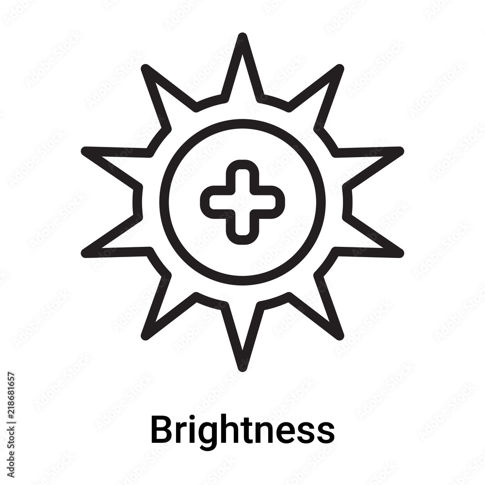 Brightness icon vector isolated on white background, Brightness sign , line or linear symbol and sign design in outline style Brightness icon vector isolated on white background, Brightness sign , line or linear symbol and sign design in outline style