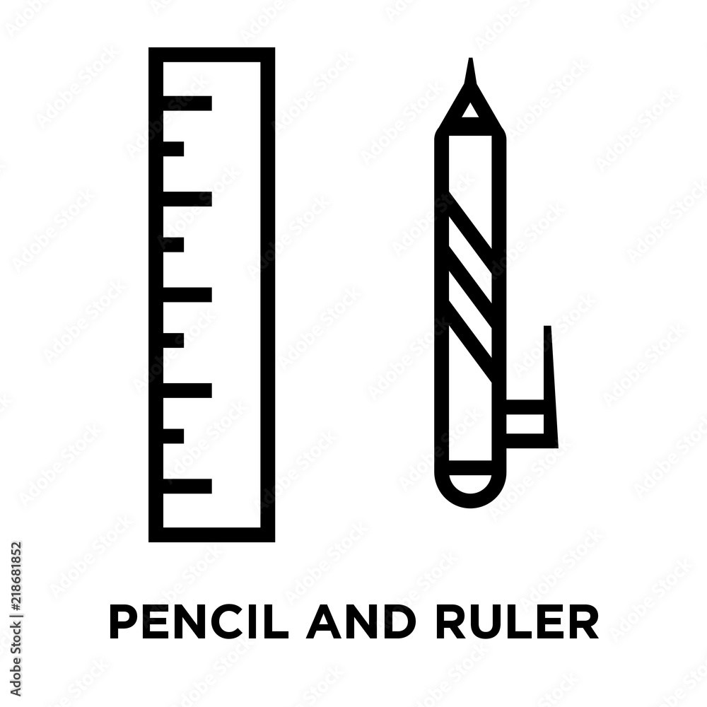pencil and ruler icon on white background. Modern icons vector illustration. Trendy pencil and ruler icons