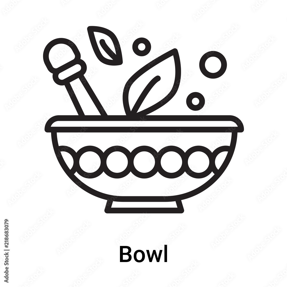 Bowl icon vector isolated on white background, Bowl sign , line or linear symbol and sign design in outline style Bowl icon vector isolated on white background, Bowl sign , line or linear symbol and sign design in outline style