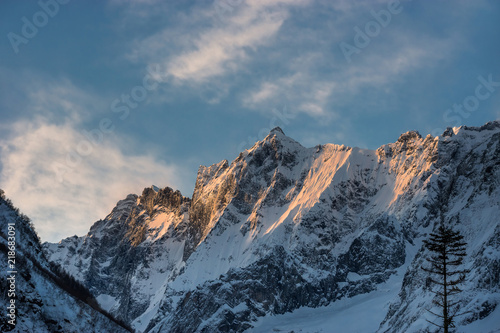 Wallpaper Mural Dombai mountains at sunset. Dombay ski resort, Russia. Torontodigital.ca