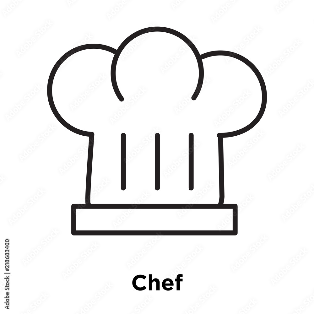 Chef icon vector isolated on white background, Chef sign , thin line design elements in outline style Chef icon vector isolated on white background, Chef sign , thin line design elements in outline style