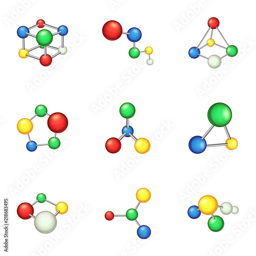 Consist icons set. Cartoon set of 9 consist vector icons for web isolated on white background