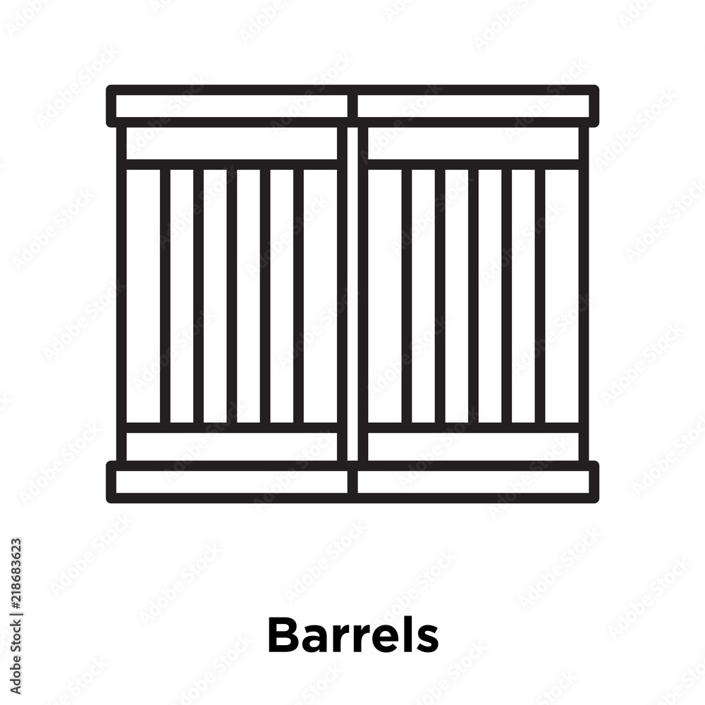 Barrels icon vector isolated on white background, Barrels sign , thin line design elements in outline style Barrels icon vector isolated on white background, Barrels sign , thin line design elements in outline style