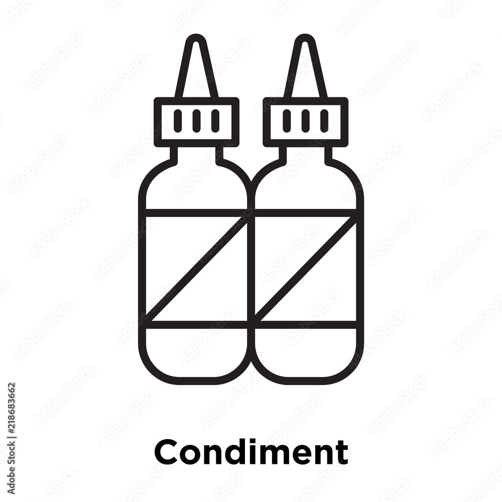 Condiment icon vector isolated on white background, Condiment sign , thin line design elements in outline style Condiment icon vector isolated on white background, Condiment sign , thin line design elements in outline style