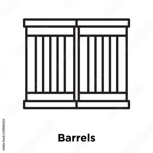 Barrels icon vector isolated on white background, Barrels sign , thin line design elements in outline style