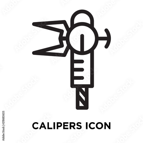 Calipers icon vector isolated on white background, Calipers sign , line symbol or linear element design in outline style