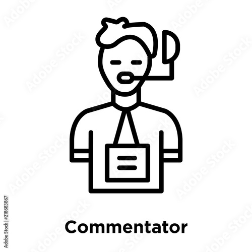 commentator icon isolated on white background. Modern and editable commentator icon. Simple icons vector illustration.
