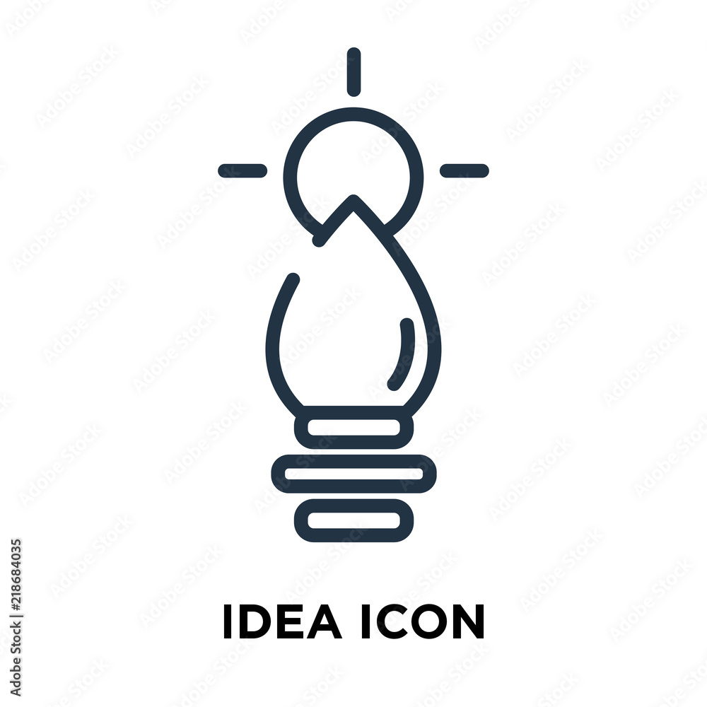 Idea icon vector isolated on white background, Idea sign , line symbol or linear element design in outline style Idea icon vector isolated on white background, Idea sign , line symbol or linear element design in outline style
