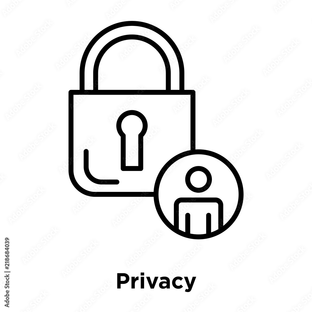 Privacy icon vector isolated on white background, Privacy sign , thin line design elements in outline style