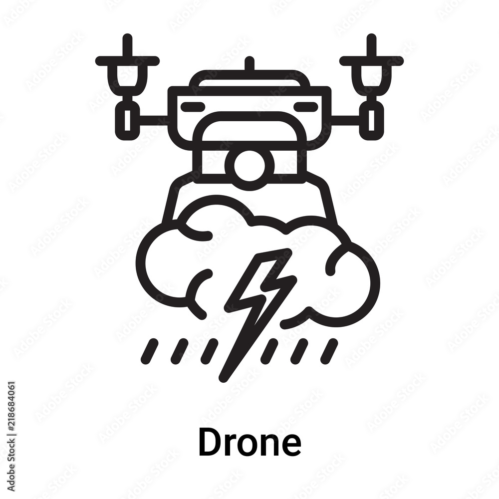 Drone icon vector isolated on white background, Drone sign , line or linear symbol and sign design in outline style Drone icon vector isolated on white background, Drone sign , line or linear symbol and sign design in outline style