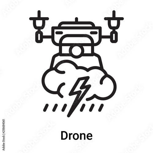 Drone icon vector isolated on white background, Drone sign , line or linear symbol and sign design in outline style